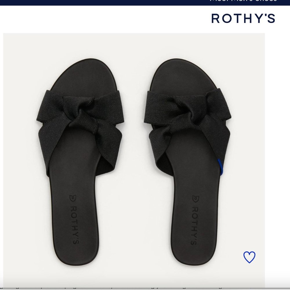 Rothys Black The Knot Sandal Twist Slide Size 8